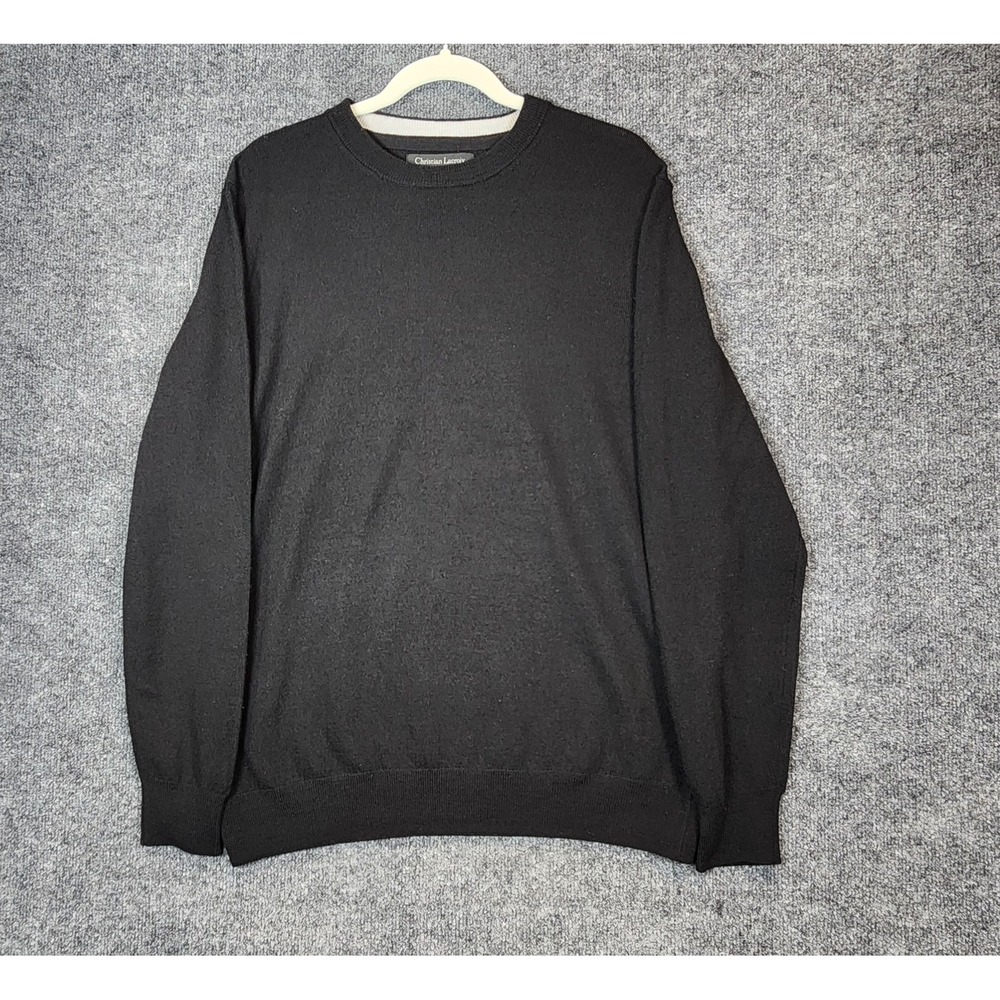 NWT Christian Lacroix Mens 100 % Merino Wool Quiet Luxury Minimalist Crewneck L